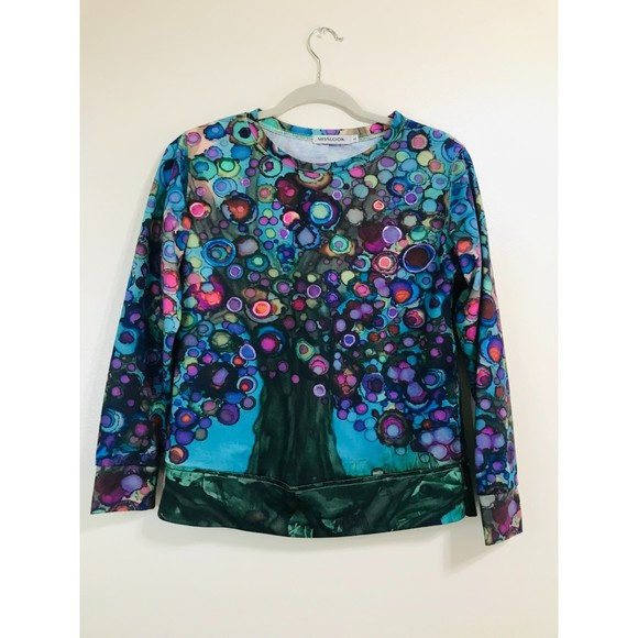 Misslook Abstract Tree Sweatshirt with Textured Circles, Size S - Picture 1 of 4